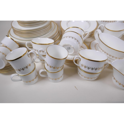 246 - Royal Worcester Bone China, Summer Morning, part dinner, tea and coffee service, comprising oval pla... 