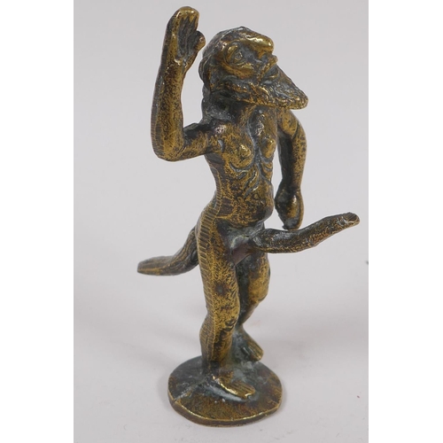 4 - A brass talisman figure of the Greek god Priapus, 11cm high