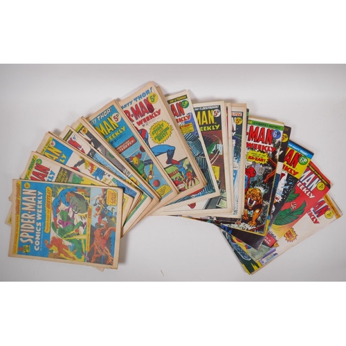 44 - A large quantity of 1970s UK printings of Marvel Comics, including 48 issues of The Mighty World of ... 