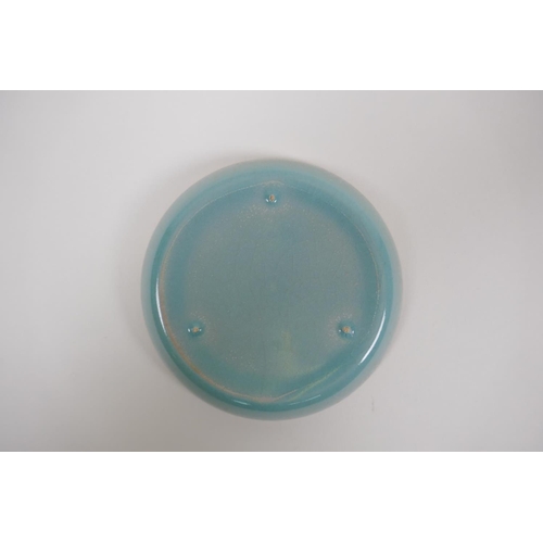 48 - A Chinese Ru ware style trinket dish, 11cm diameter