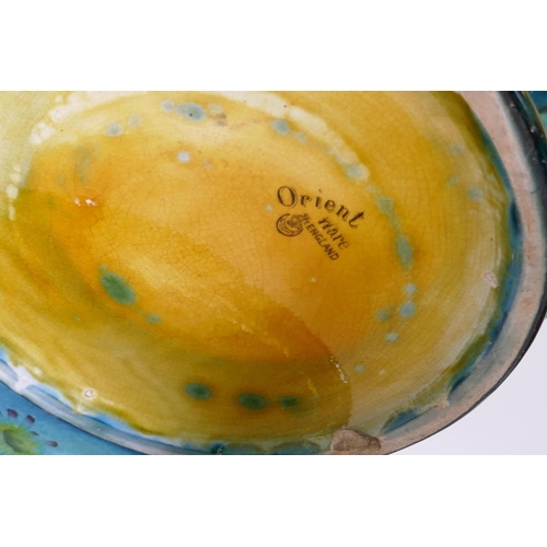 5 - A George Jones & Sons majolica 'orient ware' two handled jardiniere on stand, in vibrant blue gl... 