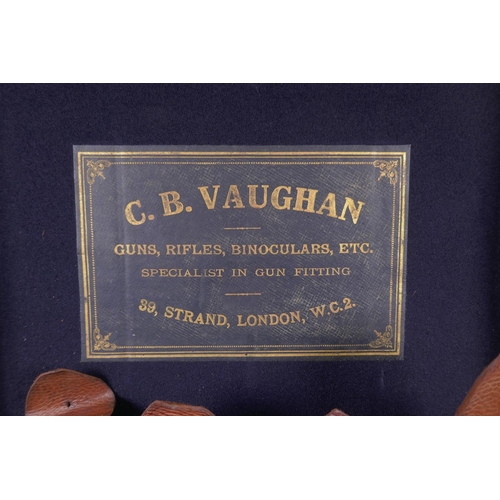 59 - A Victorian leather four section cartridge case by C.B. Vaughn, 39 Strand, London, WC2, 33cm x 26cm,... 