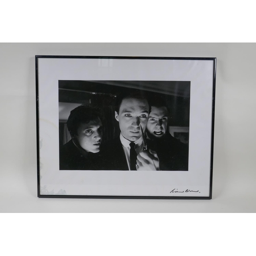 71 - Richard Blanshard, stills photograph from the film 'The Krays' with Martin and Gary Kemp, signed in ... 