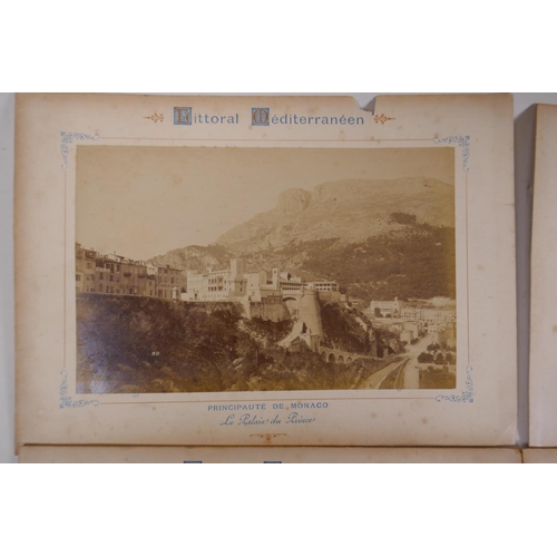 92 - Eight C19th photographs of Southern France including Monaco, Nice and Menton, 18cm x 12cm