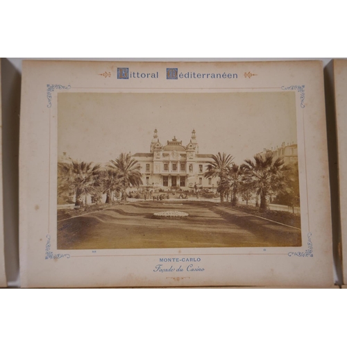 92 - Eight C19th photographs of Southern France including Monaco, Nice and Menton, 18cm x 12cm