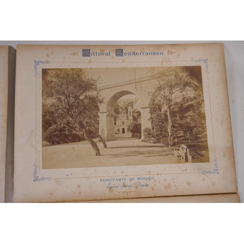 92 - Eight C19th photographs of Southern France including Monaco, Nice and Menton, 18cm x 12cm