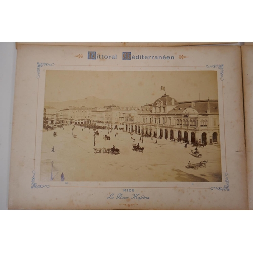 92 - Eight C19th photographs of Southern France including Monaco, Nice and Menton, 18cm x 12cm