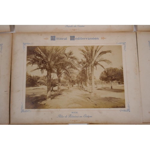 92 - Eight C19th photographs of Southern France including Monaco, Nice and Menton, 18cm x 12cm