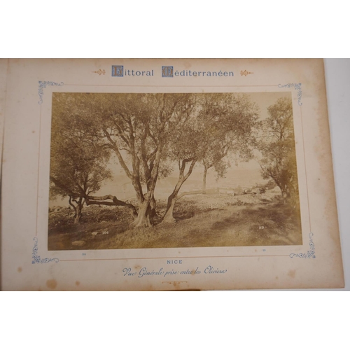 92 - Eight C19th photographs of Southern France including Monaco, Nice and Menton, 18cm x 12cm