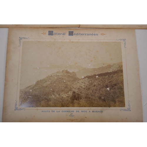 92 - Eight C19th photographs of Southern France including Monaco, Nice and Menton, 18cm x 12cm