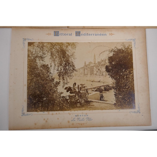 92 - Eight C19th photographs of Southern France including Monaco, Nice and Menton, 18cm x 12cm