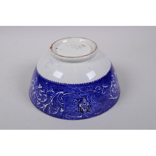 52 - A C19th Staffordshire blue and white transfer decorated bowl for the Persian market, dated 1299 AH 1... 