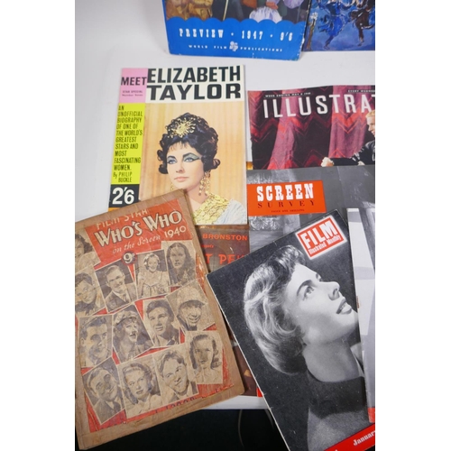 6 - A quantity of film star magazines including film previews and a 1947 film star calendar