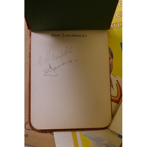 13 - Cricket memorabilia, an autograph book containing signatures of English County and Country players f... 