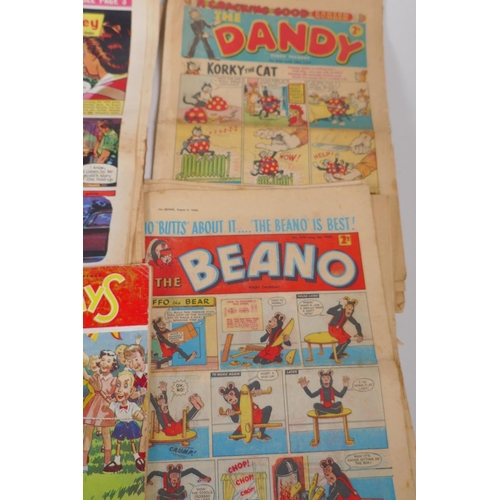 37 - Vintage comics and magazines including the Dandy, Beano, Eagle Swift, Sunny Stories, Playways and ap... 