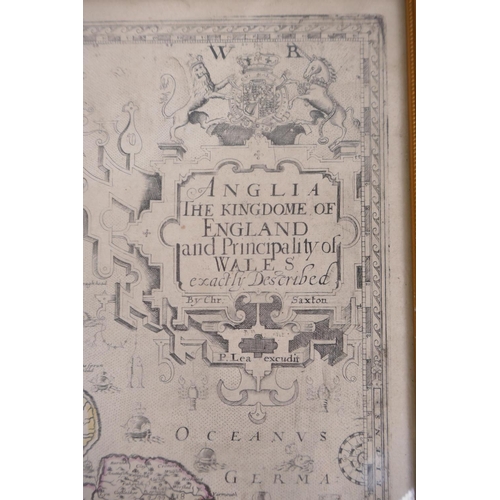 39 - After Saxton, Anglia, The Kindome of Enland and Principality of Wales eactly described, a late C19th... 