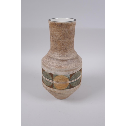 16 - A Troika pottery vase, monogrammed to base SL, Sue Lowe, circa 1976/77, 25cm high