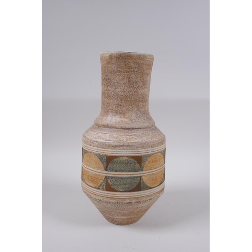 16 - A Troika pottery vase, monogrammed to base SL, Sue Lowe, circa 1976/77, 25cm high