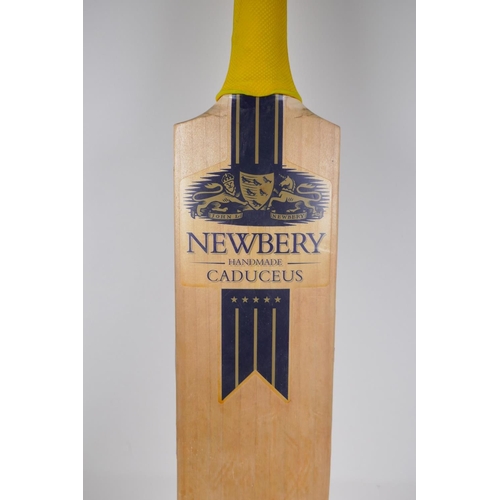 29 - A handmade Newbury 'Caduceus' cricket bat, 85cm long