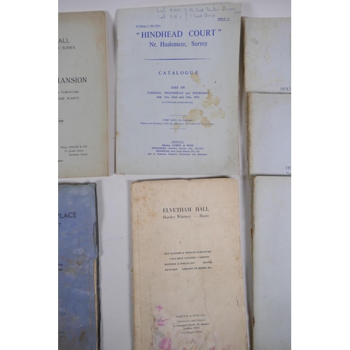 56 - A collection of auction catalogues of local interest of sale of country house fittings and contents ... 