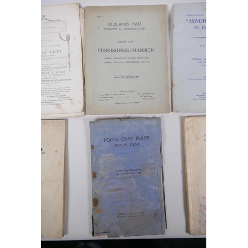 56 - A collection of auction catalogues of local interest of sale of country house fittings and contents ... 