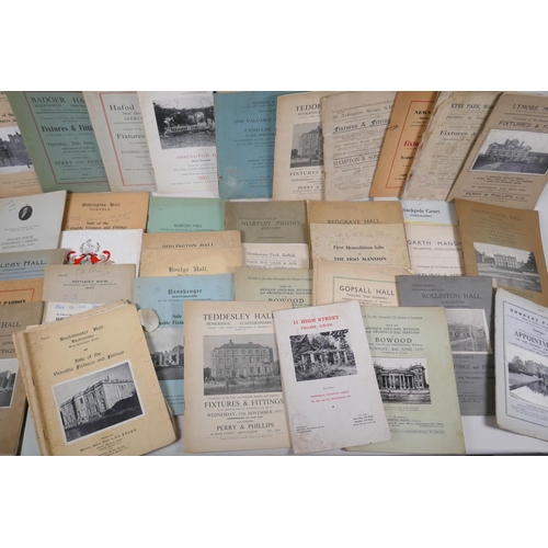 64 - A quantity of auction catalogues of the fittings and contents of country houses from the 1920s-1950s... 