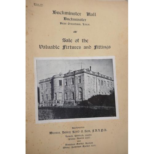 64 - A quantity of auction catalogues of the fittings and contents of country houses from the 1920s-1950s... 