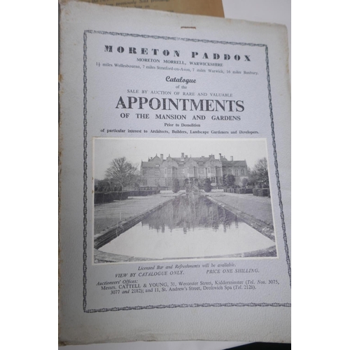 64 - A quantity of auction catalogues of the fittings and contents of country houses from the 1920s-1950s... 