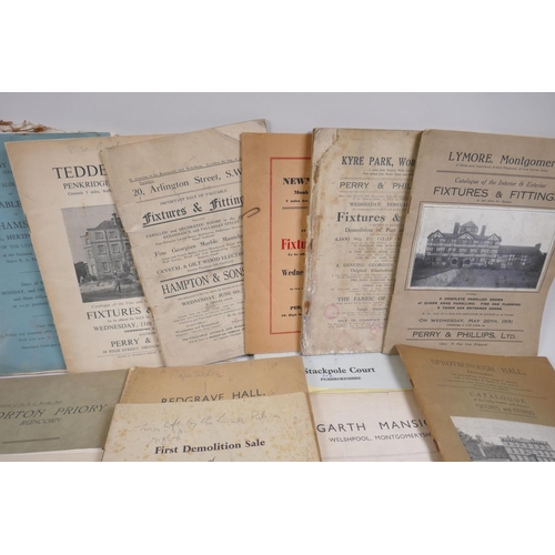 64 - A quantity of auction catalogues of the fittings and contents of country houses from the 1920s-1950s... 