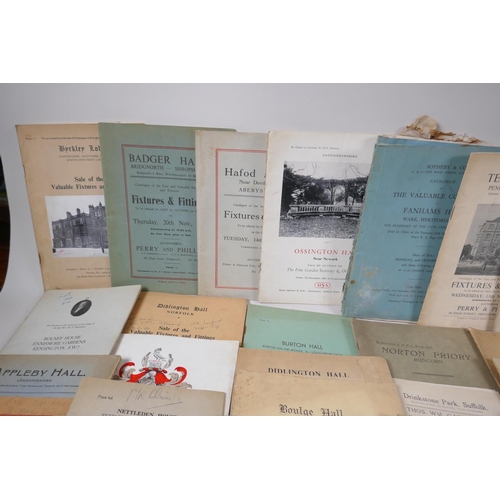 64 - A quantity of auction catalogues of the fittings and contents of country houses from the 1920s-1950s... 