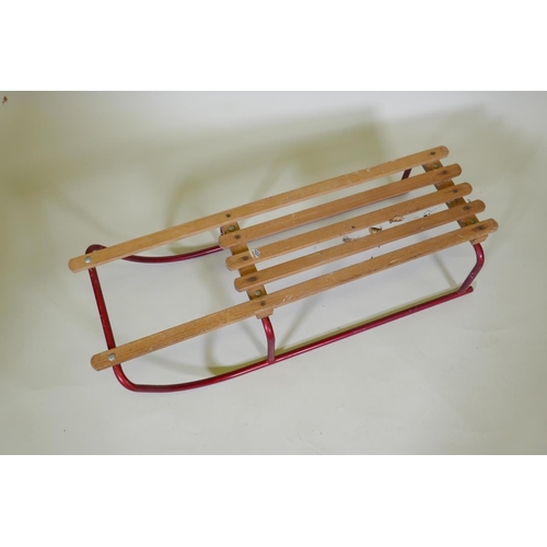 89 - A vintage Triang sledge, 91cm long