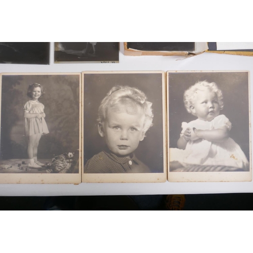 9 - A collection of glass plate negative portraits and photographic prints of children by Marcus Adams, ... 