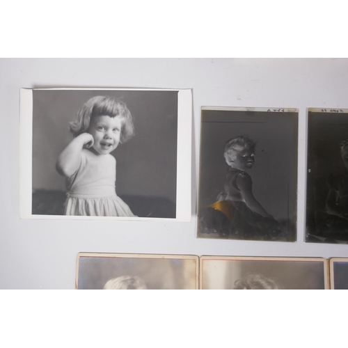 9 - A collection of glass plate negative portraits and photographic prints of children by Marcus Adams, ... 