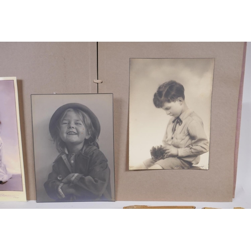 9 - A collection of glass plate negative portraits and photographic prints of children by Marcus Adams, ... 