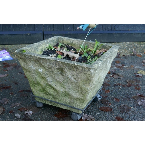 1059 - A pair of concrete garden planters, 44 x 44cm, 30cm high