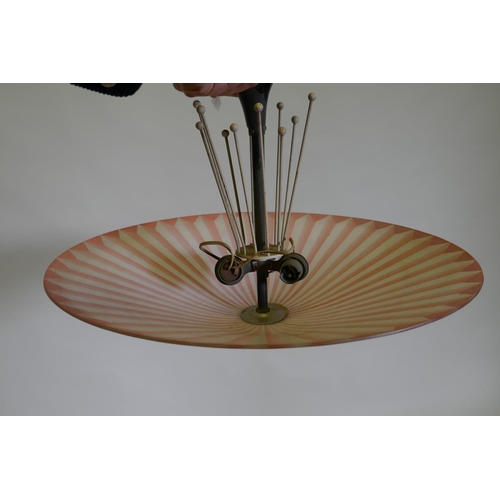 1083 - A 1950s 'Berry's' pendant ceiling light, 50cm diameter