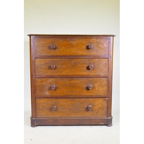 1101 - A Victorian mahogany dressing chest, the upper drawer with full front revealing four drawers flankin... 