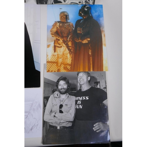 116 - A collection of David Prowse/Darth Vader photographs and memorabilia, largest 20 x 30cm