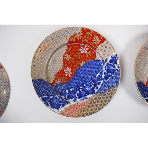 144 - A set of six Japanese Imari side plates, mark to base, 17cm diameter