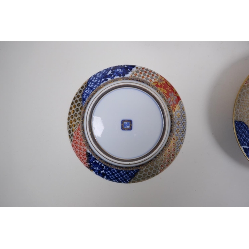 144 - A set of six Japanese Imari side plates, mark to base, 17cm diameter