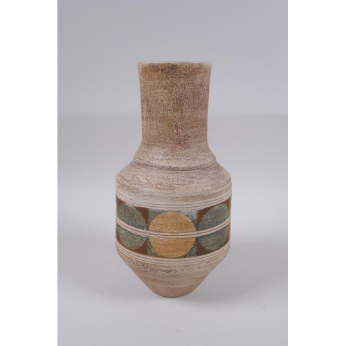 219 - A Troika pottery vase, monogrammed to base SL, Sue Lowe, circa 1976/77, 25cm high