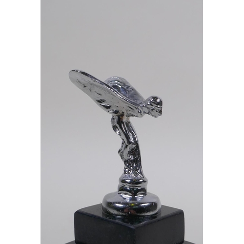 239 - After Charles Robinson Sykes, a chromed metal model of the Spirit of Ecstasy, 12cm high