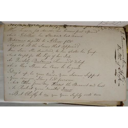 281 - Of Irish interest, an C18th book, hand written in copperplate script with transcripts of letters and... 