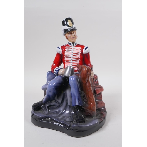 293 - Michael Sutty, porcelain miliary figure, No 39 Grenadier, initialled LS, 23cm high