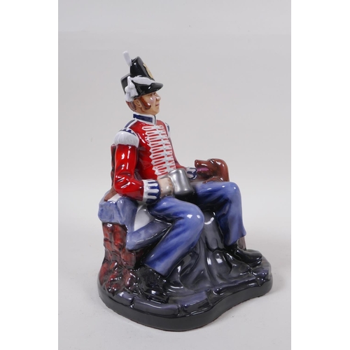 293 - Michael Sutty, porcelain miliary figure, No 39 Grenadier, initialled LS, 23cm high