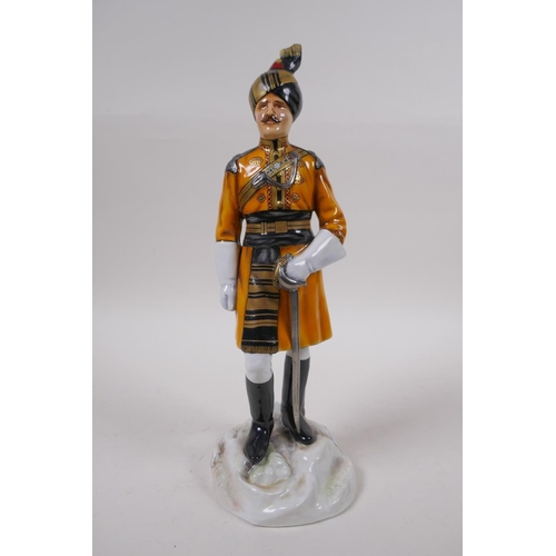 294 - Michael Sutty, porcelain military figure No 31, Skinner's Horse, initialled LS