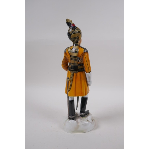 294 - Michael Sutty, porcelain military figure No 31, Skinner's Horse, initialled LS