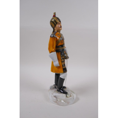 294 - Michael Sutty, porcelain military figure No 31, Skinner's Horse, initialled LS