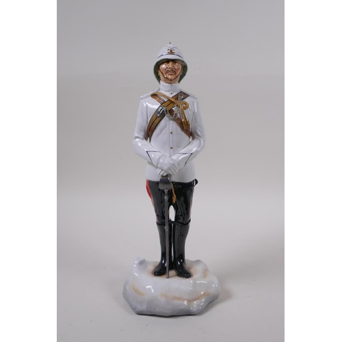 295 - Michael Sutty, porcelain military figure, a limited edition numbered issue, 28/1000, British Officer... 