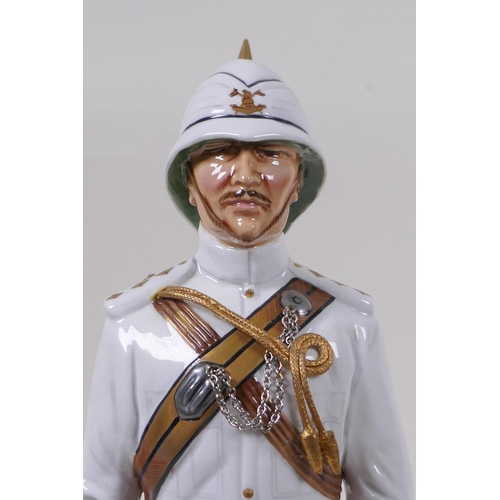 295 - Michael Sutty, porcelain military figure, a limited edition numbered issue, 28/1000, British Officer... 